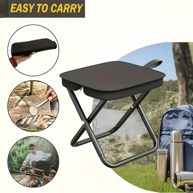 1pc Folding Travel Stool - Compact & Sturdy Seat, Great for Camping, Fishing & Outdoor Use, Easy Setup, Zipper Stool for Outdoor