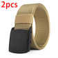 Men's Canvas Belt Plastic Buckle Metal-Free Tactical Waist Belt Outdoor Hiking Webbing Nylon Belt Women's Belt Neutral Belts New