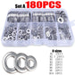 180/360/580/684/1010PCS Stainless Steel Washer M2 M3 M4 M5 M6 M8 M10 M12 Flat Washers Ring Plain Washer Gaskets Assortment Kit