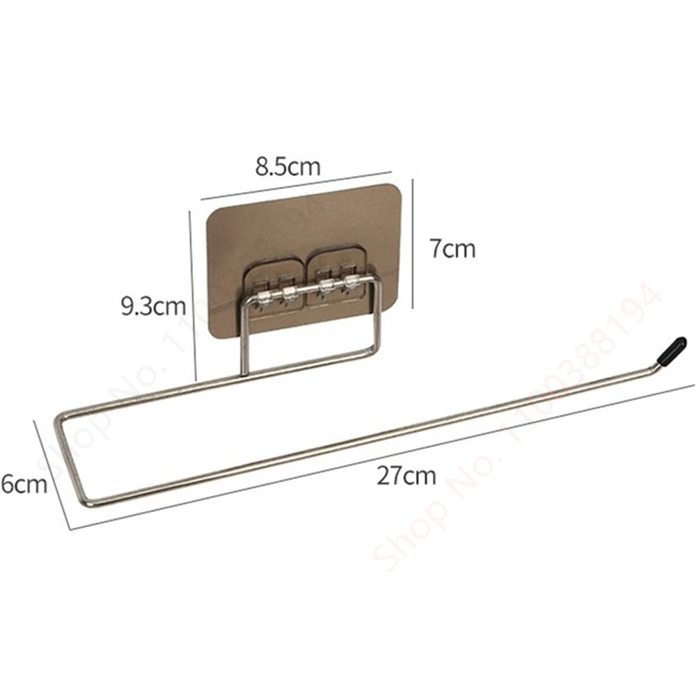 Self-Adhesive Toilet Paper Holder Bathroom Stainless Towel Holder Toilet Punch-free Roll Paper Holder Kitchen Hook Storage Holde