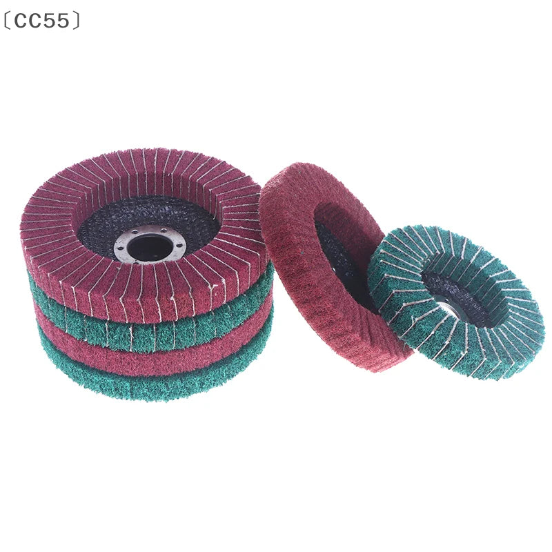 〔CC55〕100/115/125mm Grinding Wheel For Angle Grinder Nylon Fiber Flap Polishing Wheel Non-woven Grinding Disc For Metal Wood