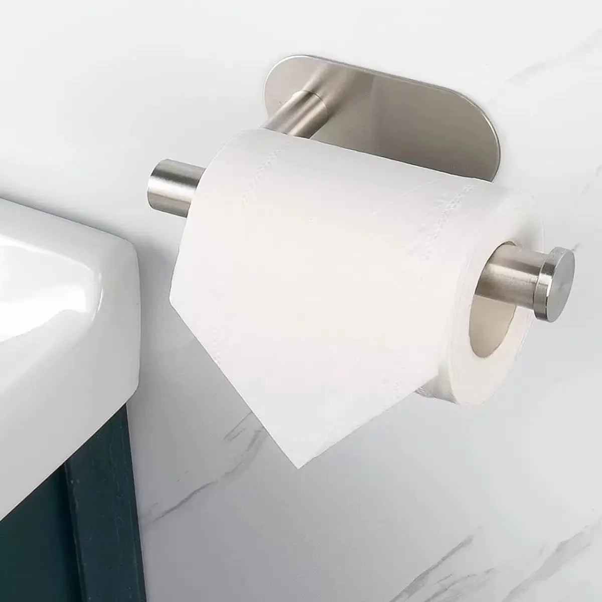 Self-Adhesive Toilet Paper Holder Bathroom Stainless Towel Holder Toilet Punch-free Roll Paper Holder Kitchen Hook Storage Holde