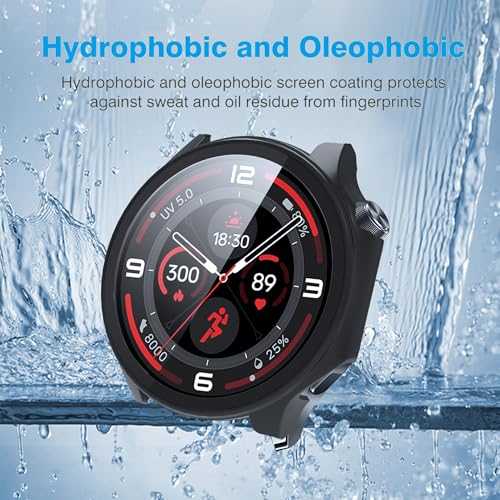 for Oneplus Watch 3 Screen Protector case, Rigid PC Shell Membrane in one Piece, Scratch-Proof and Shock-Proof,Ultra-Thin-Clear and Black