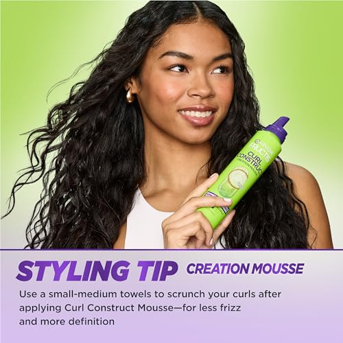 Garnier Fructis Style Curl Construct Creation Mousse, 6.8 Oz, 1 Count (Packaging May Vary)