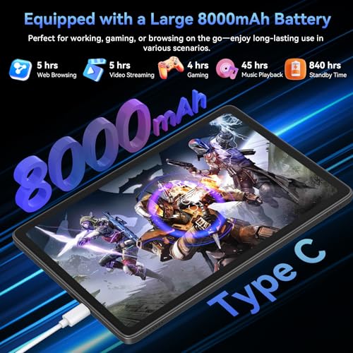 Tablet 2025 World's First Android 16 Tablet with Gemini AI, 11 Inch FHD Display, 24GB RAM 128GB ROM /2TB TF, T7250 CPU+13MP Camera, 8000mAh, Widevine L1, 2 in 1 Tablets with Keyboard Mouse Stylus