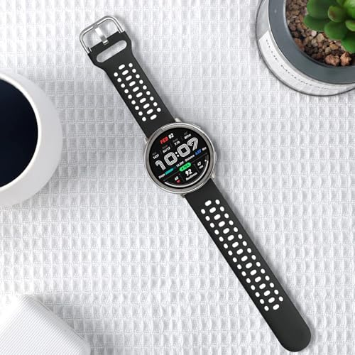 Watch Bands Compatible with Amazfit Active 2/ Active, 20mm Soft Silicone Breathable Replacement Strap for Amazfit GTS 4/4 Mini / 3 / 3e/ 2 Mini / 2e/ 2 Women Men