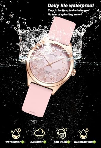 Women's Waterproof Quartz Analog Watch, Easy Read Dial, Rubber Silicone Band