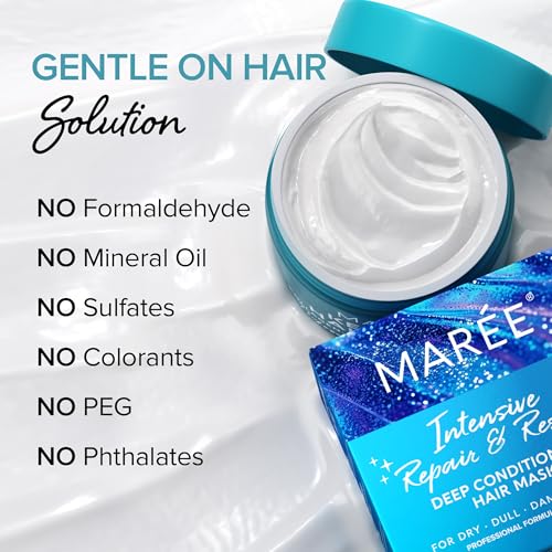 MAREE Deep Conditioning Hair Mask for Damaged Hair Treatment - Keratin Hair Care for Hydrating Growth Repair Moisturizing - Dry Curly Color Refreshing - Tratamiento Mascarilla Para el Cabello Seco