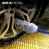 SEAMETAL Car Cleaning Brush Car Wash Portable Plush Wheel Tire Rim Brush Wash Tools for Car Motorcycle Wheel Tire Accessories