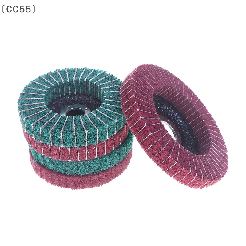 〔CC55〕100/115/125mm Grinding Wheel For Angle Grinder Nylon Fiber Flap Polishing Wheel Non-woven Grinding Disc For Metal Wood