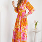 Floral Patchwork Cut-Out Tied Back Maxi Dress