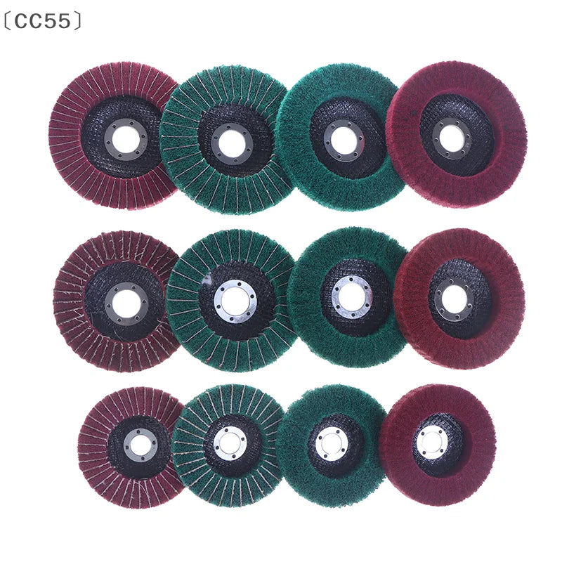 〔CC55〕100/115/125mm Grinding Wheel For Angle Grinder Nylon Fiber Flap Polishing Wheel Non-woven Grinding Disc For Metal Wood