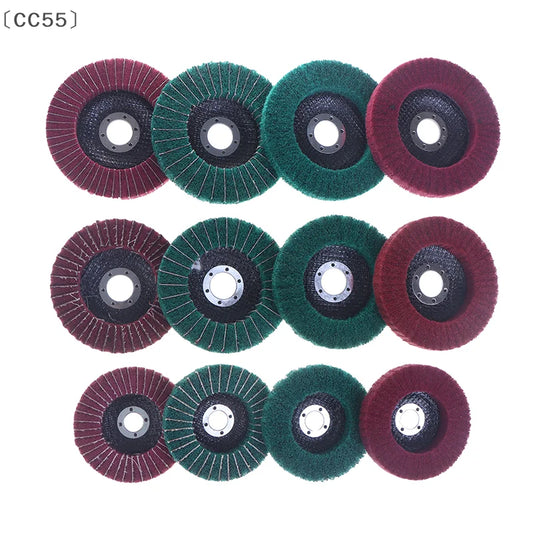 〔CC55〕100/115/125mm Grinding Wheel For Angle Grinder Nylon Fiber Flap Polishing Wheel Non-woven Grinding Disc For Metal Wood