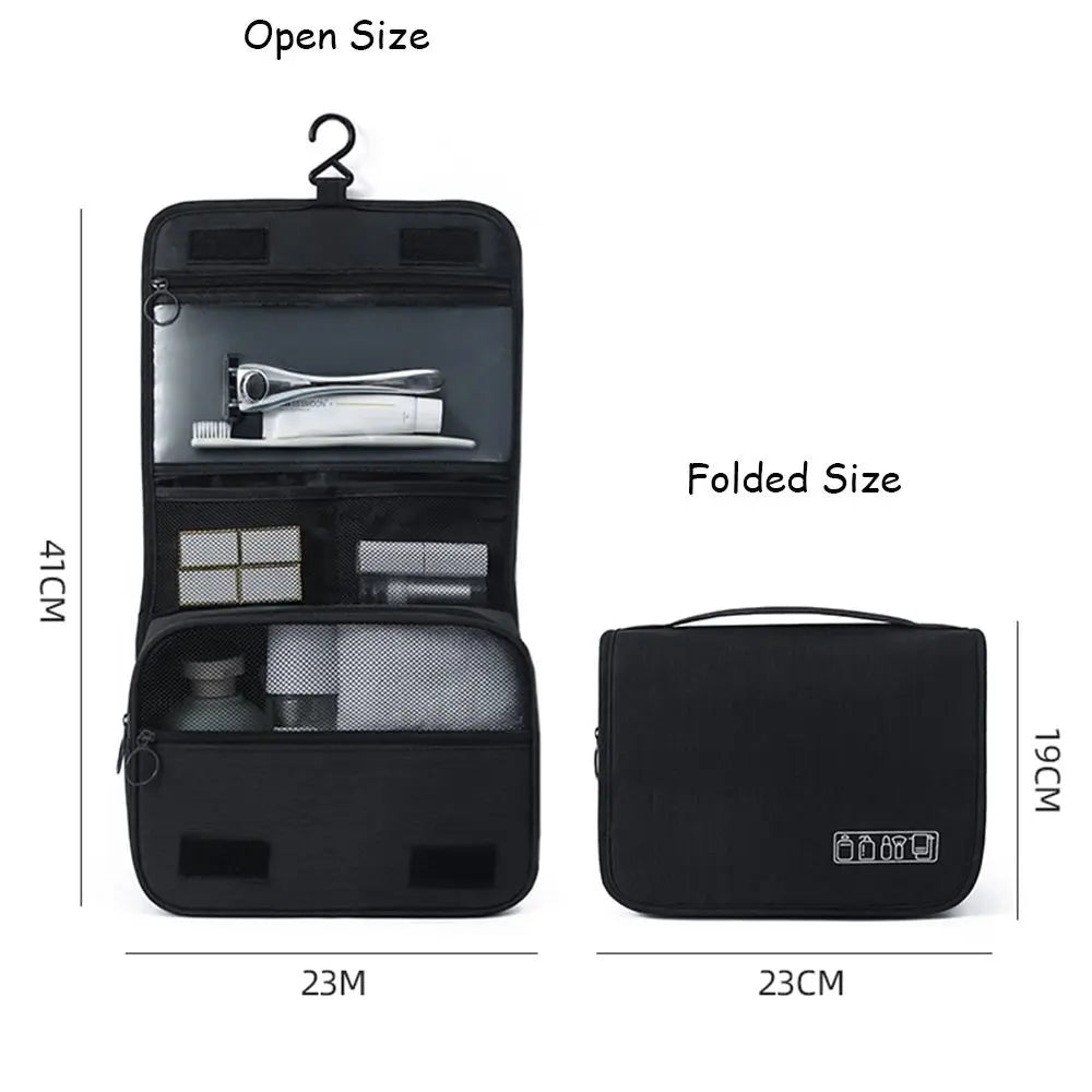 Foldable Toiletry Bag Organizer Hanging Storage Bag Bathroom Makeup Bag Case Travel Dry And Wet Separation Cosmetic Wash Bag