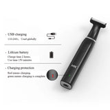 HTC Men's Electric Groin Hair Trimmer Pubic Hair Trimmer Body Grooming Clipper for Men Bikini Epilator Rechargeable Shaver Razor