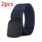 Men's Canvas Belt Plastic Buckle Metal-Free Tactical Waist Belt Outdoor Hiking Webbing Nylon Belt Women's Belt Neutral Belts New