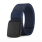 Men's Canvas Belt Plastic Buckle Metal-Free Tactical Waist Belt Outdoor Hiking Webbing Nylon Belt Women's Belt Neutral Belts New