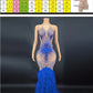 Products Blue Rhinestone Feather Dress Mesh Red Evening Elegant Evening Dresses Luxury Abito Da Cerimonia Donna Birthday Dresses