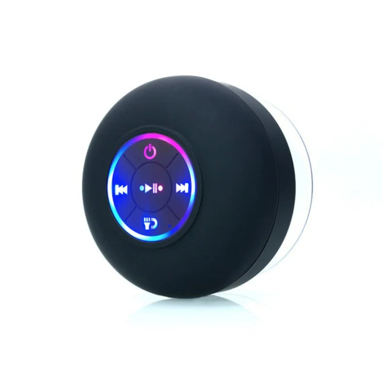 Mini suction cup Bluetooth speaker waterproof hands-free microphone for indoor bathrooms, swimming pools and beaches