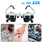 Hot sell 2XLED Watch Jeweler Repair Magnifier Head-Mounted Headband Adjustable Magnifying Head Eye Glasses Loupe Lens 8X 15X