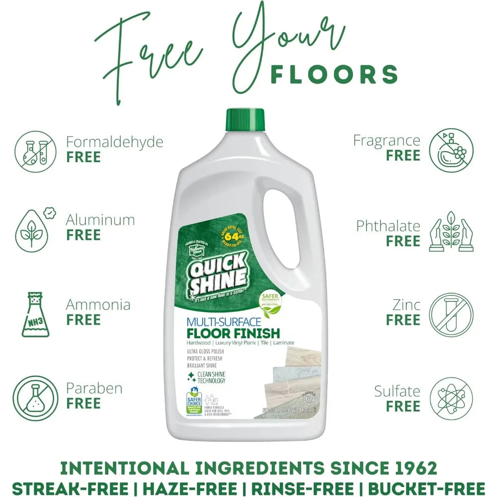Hardwood Laminate Tile Floor Cleaner and Polish | Multi-Surface Shine & Protection | EPA Safer Choice Certified
