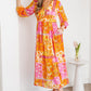 Floral Patchwork Cut-Out Tied Back Maxi Dress