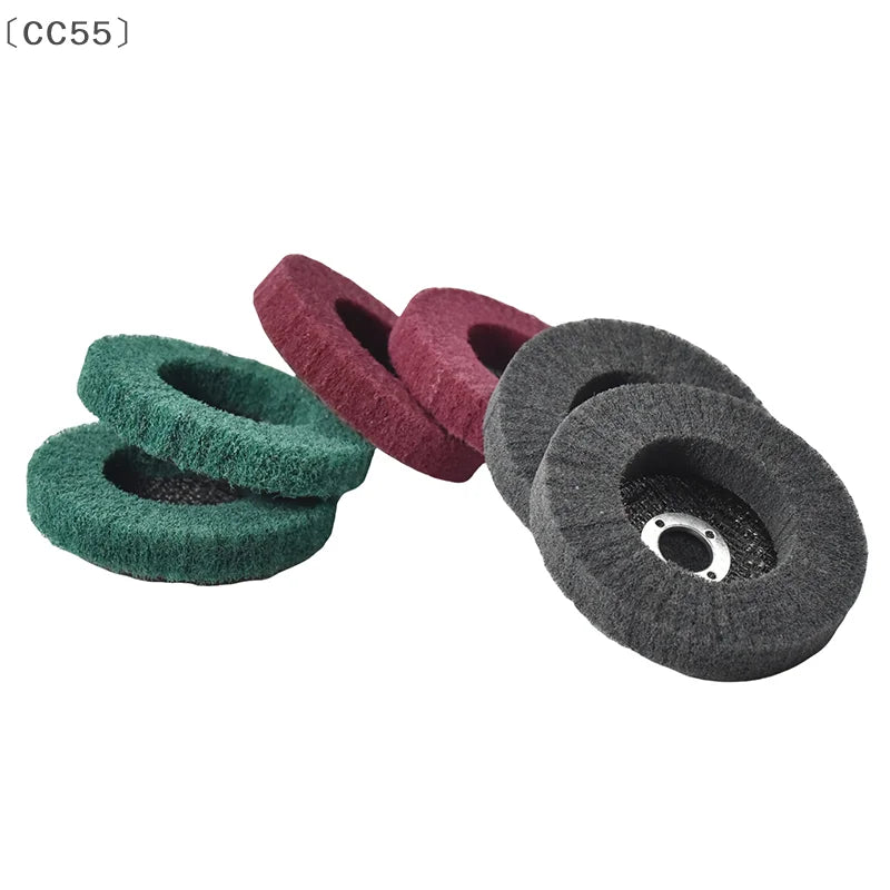 〔CC55〕100/115/125mm Grinding Wheel For Angle Grinder Nylon Fiber Flap Polishing Wheel Non-woven Grinding Disc For Metal Wood