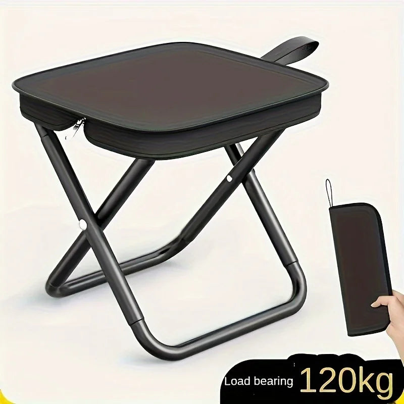 1pc Folding Travel Stool - Compact & Sturdy Seat, Great for Camping, Fishing & Outdoor Use, Easy Setup, Zipper Stool for Outdoor