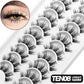 GROINNEYA 5/10 pairs 3D Mink Lashes Faux Mink Fluffy Lash Soft Full Thick Wispy Eyelash Dramatic False Eyelashes Makeup