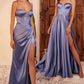 Chic Polished A-Line Satin Bustier Gown for Special Occasion CDCD337