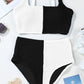 Colorblock Corded Square Neck Bikini Swimsuit