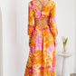 Floral Patchwork Cut-Out Tied Back Maxi Dress