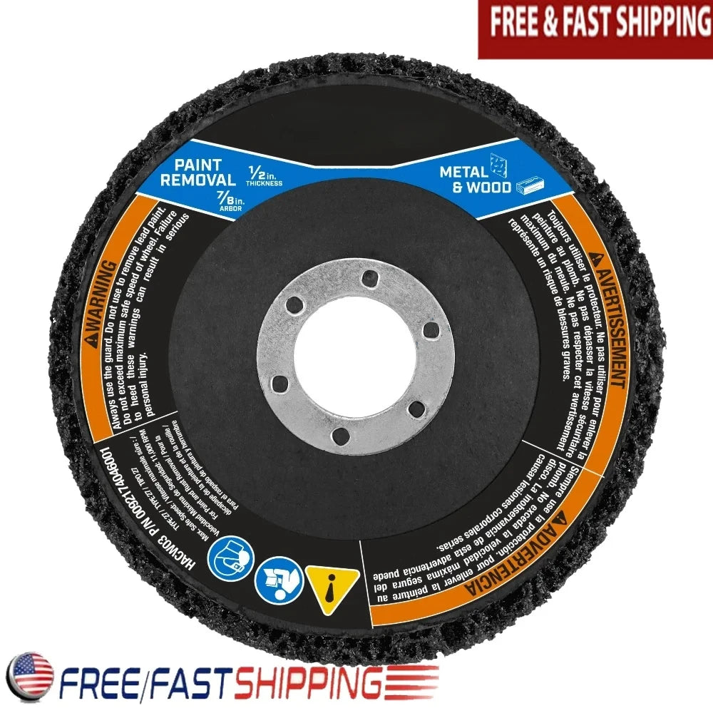 4 1/2 Inch Paint Removal Grinding Wheel 7/8 Inch Arbor Heavy Duty Durable Wood Metal Surface Stripping Cleaning Tools