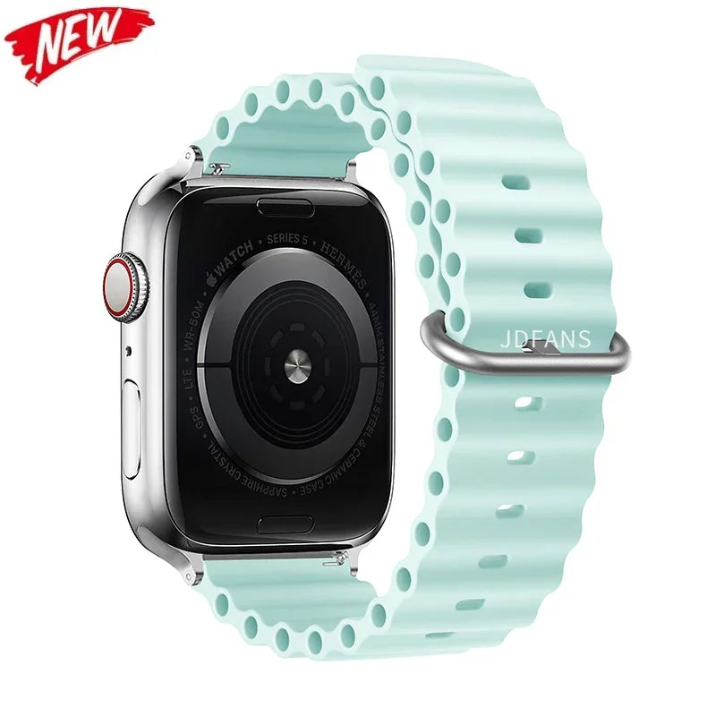 Ocean strap For Apple Watch Ultra 2 Band 49mm 10 9 8 7 45mm 41mm Silicone Bracelet Wristband iWatch 6 5 4 3 SE 44mm 40 42mm band