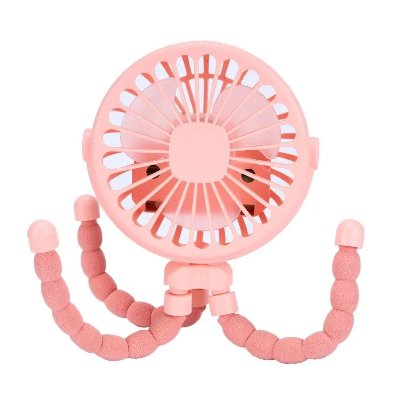 Multi Functional Student Baby Stroller Portable USB Rechargeable Lithium Battery Octopus Mini Fan
