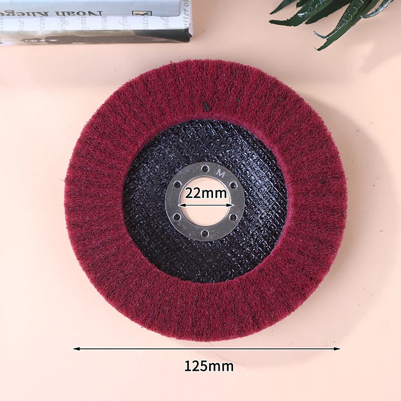 〔CC55〕100/115/125mm Grinding Wheel For Angle Grinder Nylon Fiber Flap Polishing Wheel Non-woven Grinding Disc For Metal Wood