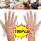 100/200Pcs Disposable Gloves Plastic Gloves Transparent Eco-Friendly Cleaning Gloves for DIY Cooking Kitchen Accessories