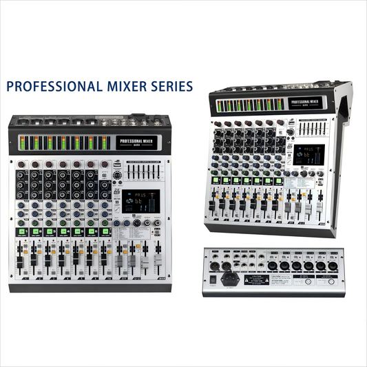 New 8 Channel Interface Audio 99 Effects Digital Professional Audio Mixer with 2 with USB +48V Phantom Power