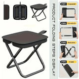 1pc Folding Travel Stool - Compact & Sturdy Seat, Great for Camping, Fishing & Outdoor Use, Easy Setup, Zipper Stool for Outdoor