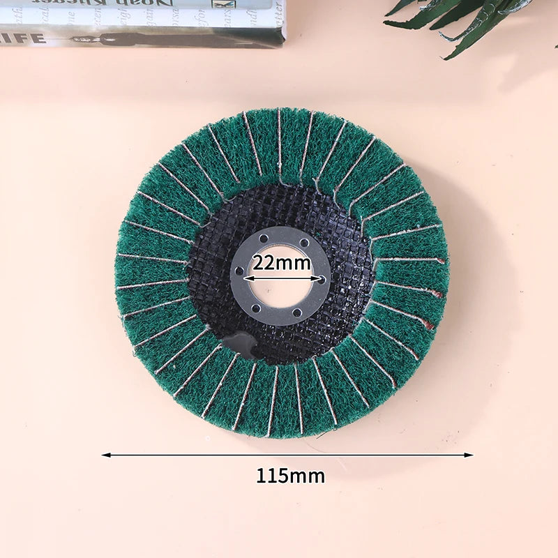 〔CC55〕100/115/125mm Grinding Wheel For Angle Grinder Nylon Fiber Flap Polishing Wheel Non-woven Grinding Disc For Metal Wood