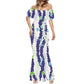 Elegant 2025 Premium Polynesian Puakenikeni Hawaiian Floral Print Made to Order Couture Fishtail Skirt Tonga Charming Style