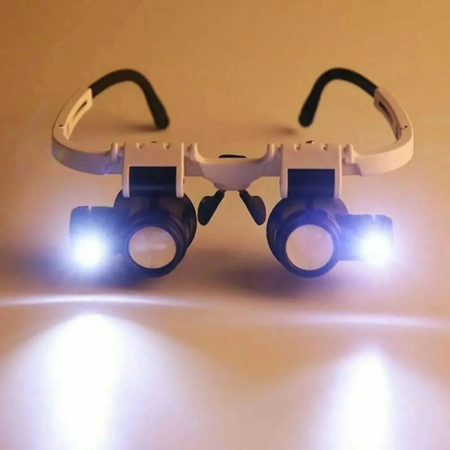Magnifying Glass with LED Light Head-wearing Glasses Jewelry Loupe Welding Soldering Tools 8X 15X 23X