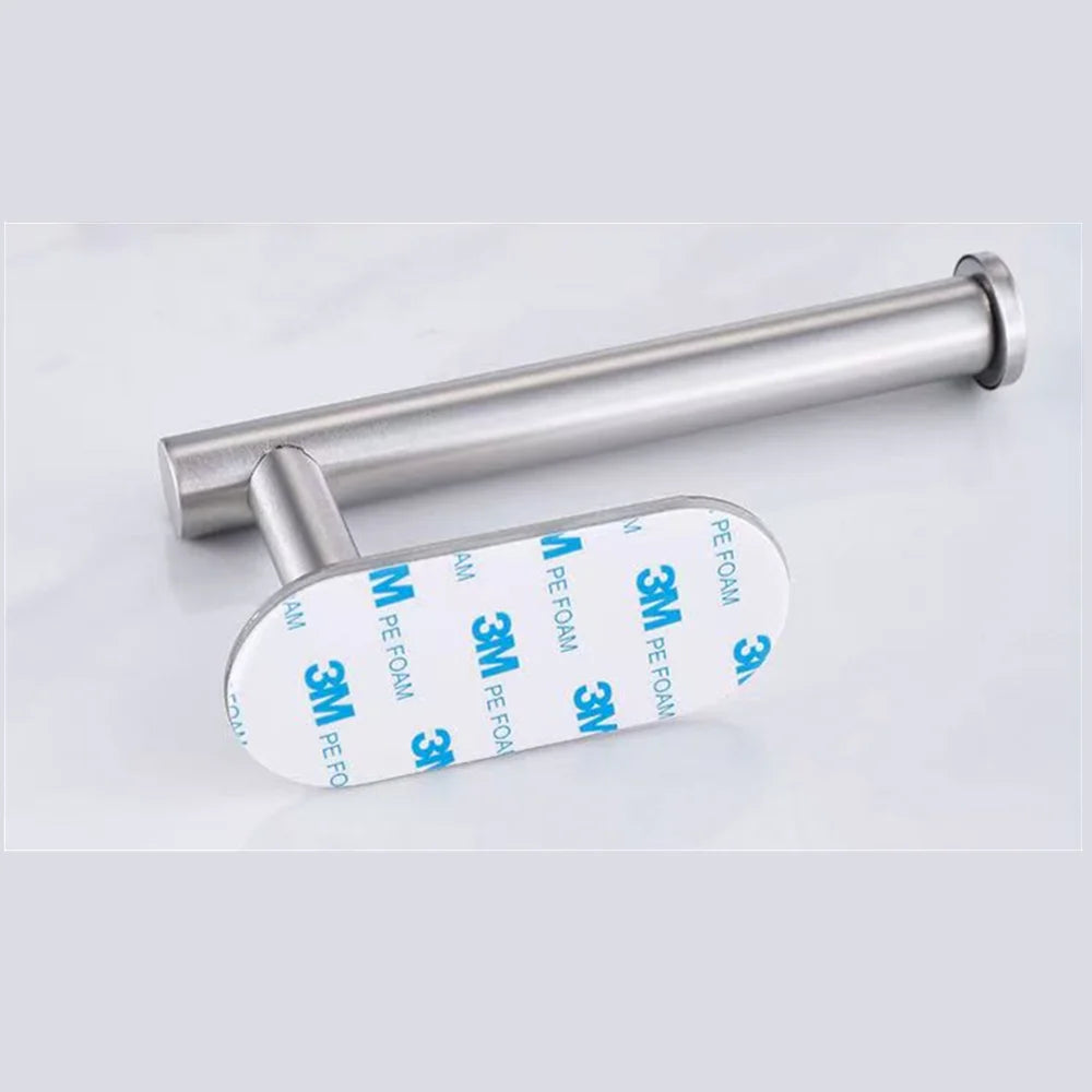 Self-Adhesive Toilet Paper Holder Bathroom Stainless Towel Holder Toilet Punch-free Roll Paper Holder Kitchen Hook Storage Holde