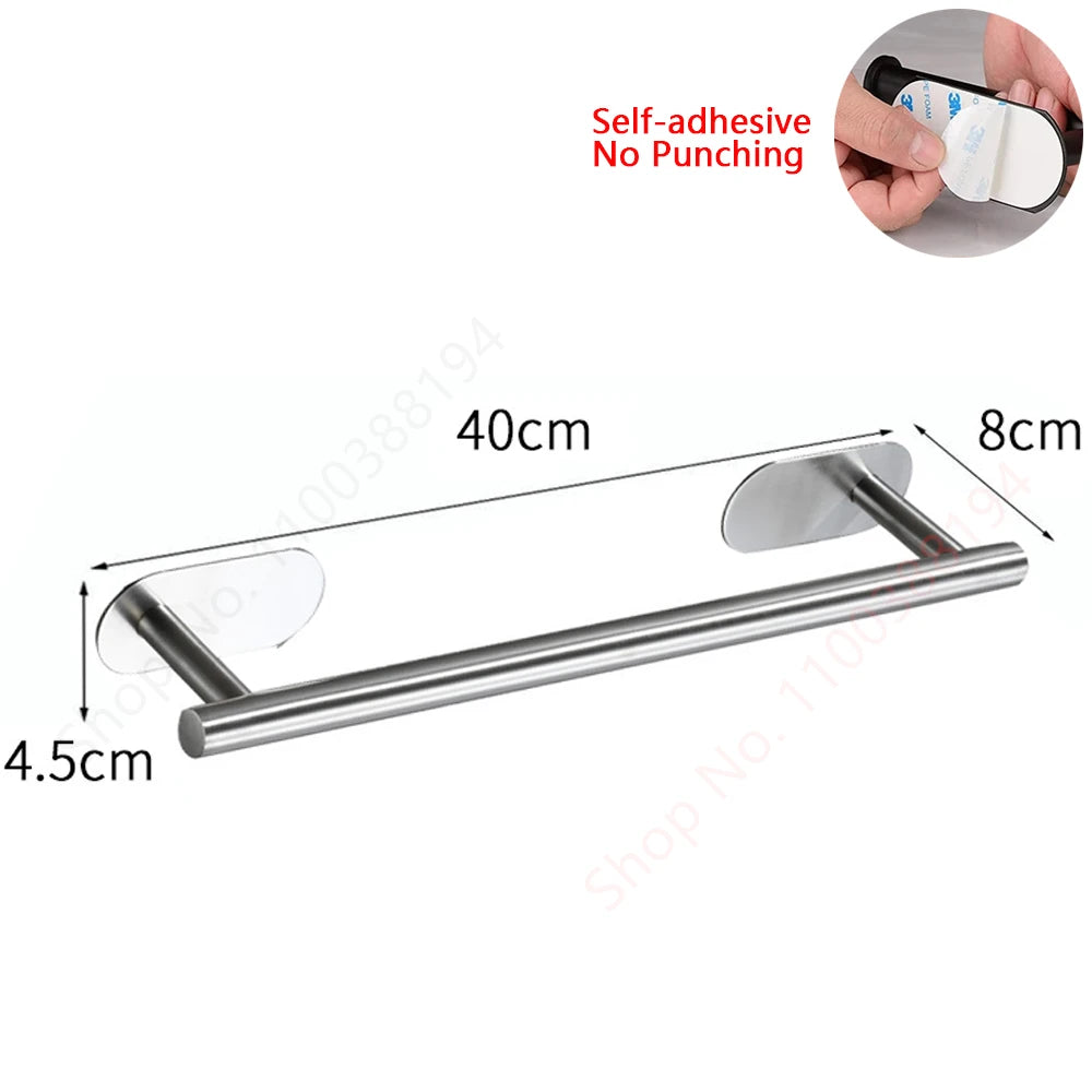 Self-Adhesive Toilet Paper Holder Bathroom Stainless Towel Holder Toilet Punch-free Roll Paper Holder Kitchen Hook Storage Holde