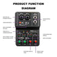 2 Channels Professional Portable Audio Interface Sound Card Console Mini USB MIXER for Guitar Recording Studio Singing TEYUN Q12