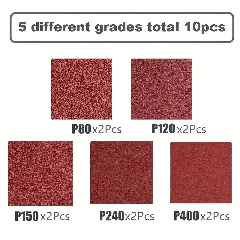 10Pcs 457 * 75 wood metal polishing abrasive belt, different particle sizes 80/120/150/240/400, 2 pieces of each particle size