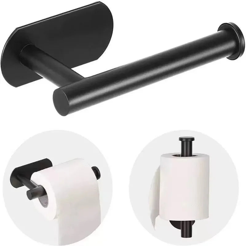 Self-Adhesive Toilet Paper Holder Bathroom Stainless Towel Holder Toilet Punch-free Roll Paper Holder Kitchen Hook Storage Holde