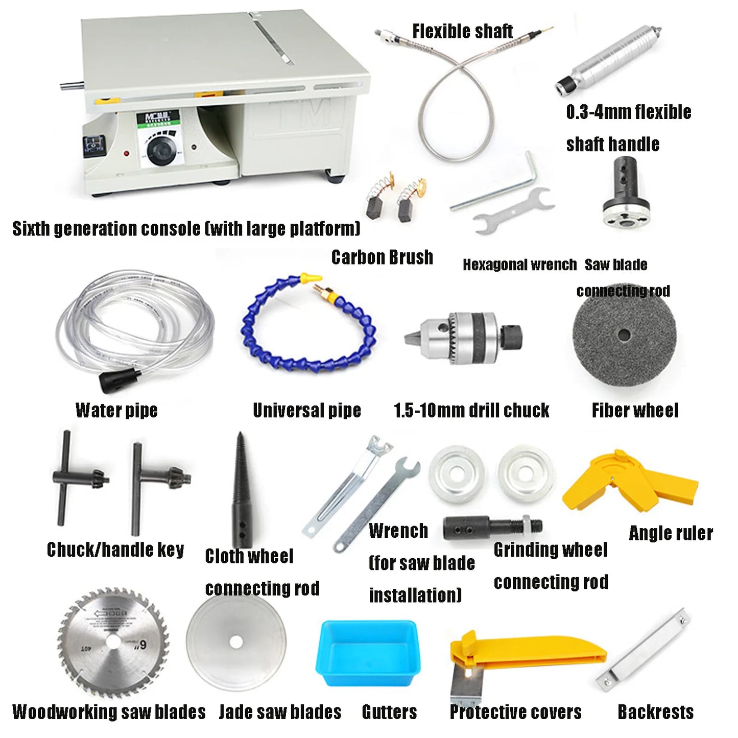 850W Desktop Polishing Machine Mini Table Saw Stone Jade Engraving Machine Grinding Polishing for Metal Wood Cutting Machine