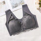 Ladies' Front-opening Bra, Fashionable Lace Lingerie, Full Cup Gathering, Lace Cutout Design