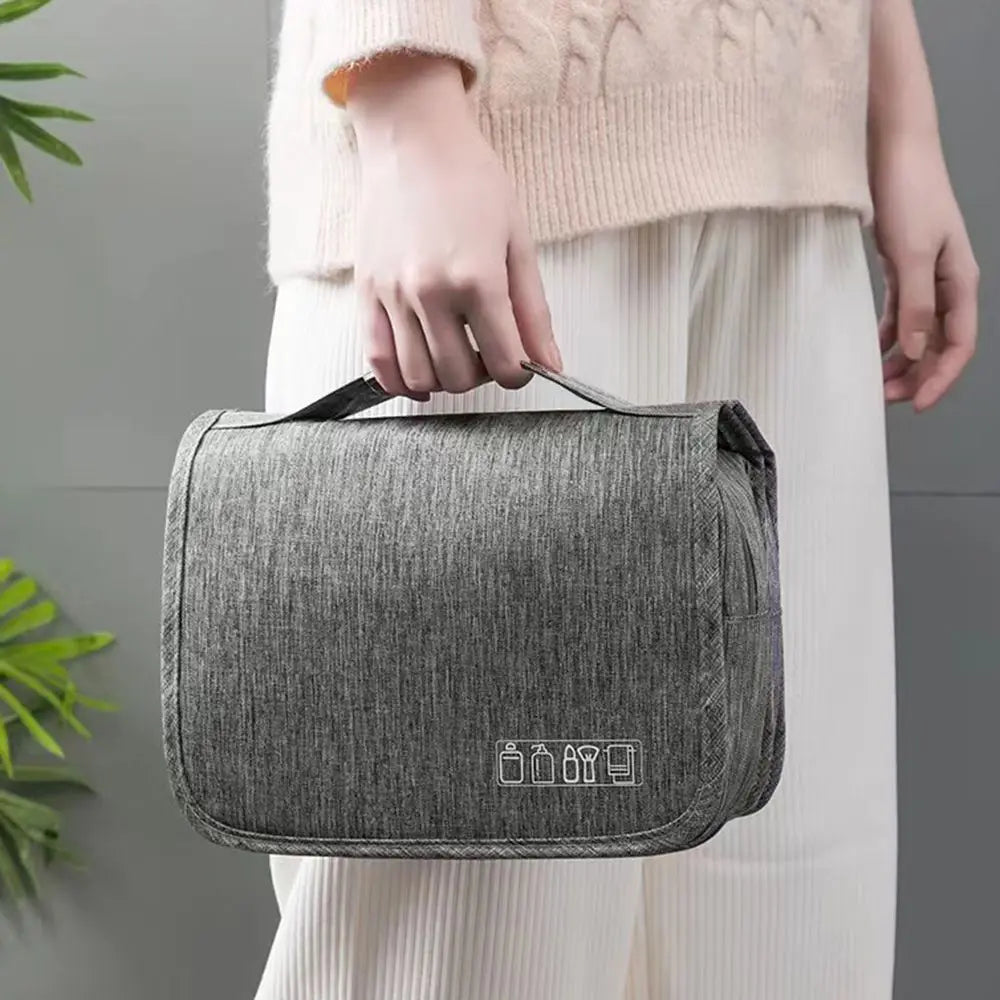 Foldable Toiletry Bag Organizer Hanging Storage Bag Bathroom Makeup Bag Case Travel Dry And Wet Separation Cosmetic Wash Bag